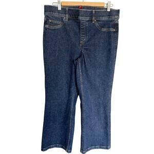 Spanx, Size XL Petite, Dark Wash Pull On Bootcut Jeans, Stretch, EUC